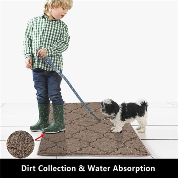 24x36, Non-Slip Absorbent Resist Dirt Door Mats, Machine Washable, Beige - Picture 2 of 7